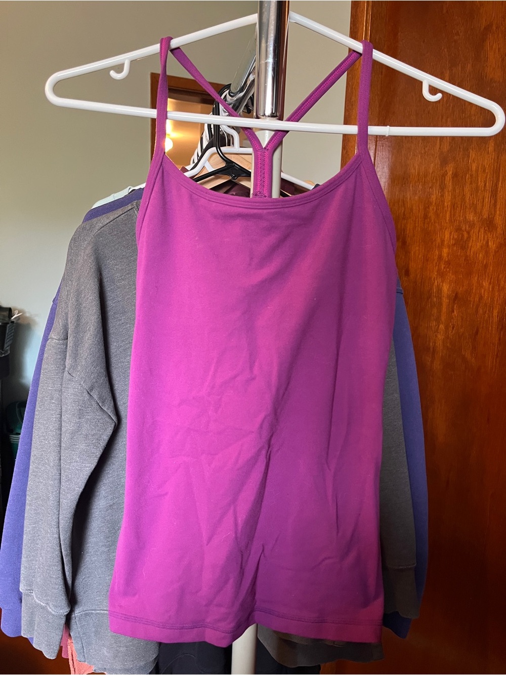 Lululemon workout tank top with attached sports bra.